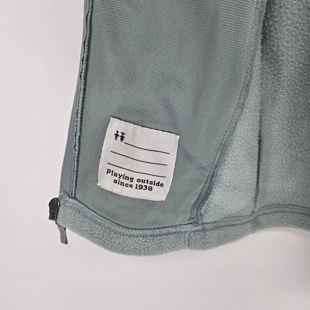 Columbia Fleece Hoodie Kids M 10/12 Sage Green Full Zip Jacket Outdoor Warm Soft